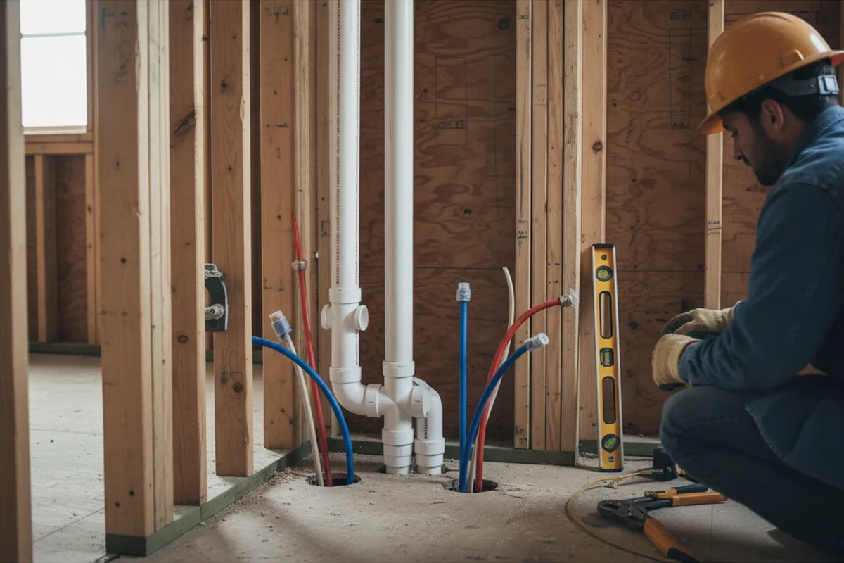 Drain and supply rough-in during Leak Detection in Borrego Springs
